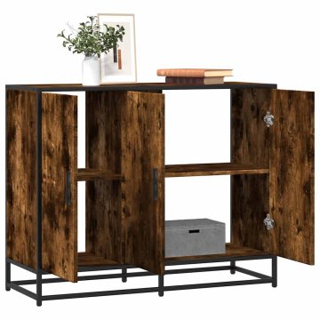 Vidaxl Komoda s ladicama, dimljeni hrast, 94x35x76 cm, materijal na bazi drva