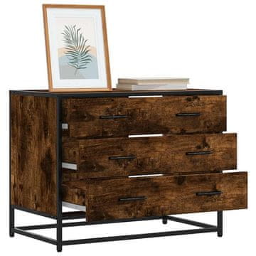 Vidaxl Komoda s ladicama, dimljeni hrast, 70x41x56 cm, materijal na bazi drva