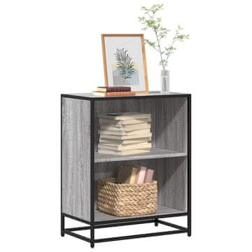 Vidaxl Polica za knjige, siva sonoma hrast, 60x35x76 cm