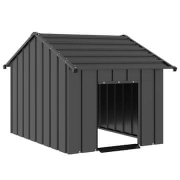 Vidaxl Pseći boks s krovom 83x130x85 cm Pocinčani čelik