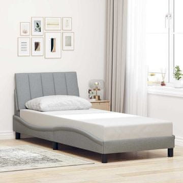 Vidaxl Okvir kreveta bez madraca svijetlo sivi 80x200 cm presvučen tkaninom