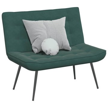 Vidaxl Tamnozelena klupa 110x76x80 cm presvučena baršunom
