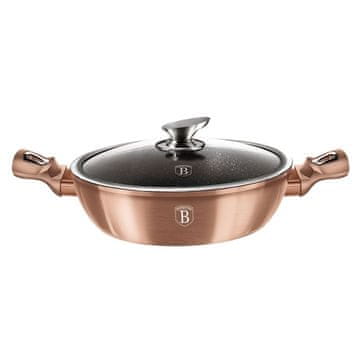 Berlingerhaus Okrugla posuda za pečenje s mramornim finišem i poklopcem, 28 cm, Rosegold Metallic Line
