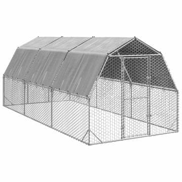 Vidaxl Kavez za kokoši s krovom 2,5x6x2,25 m pocinčani čelik