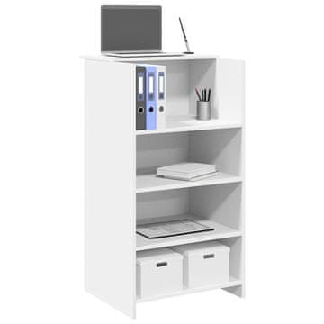 Vidaxl Recepcijski stol Bijeli 55x50x103,5 cm Lijepljeno drvo
