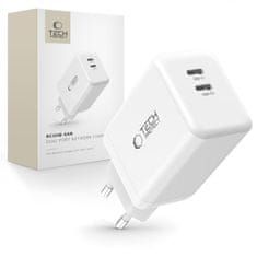 Tech-protect NC45W GaN punjač 2x USB-C 45W, bijela