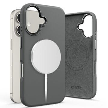 Tech-protect Silicone Pure MagSafe maska za iPhone 16, siva