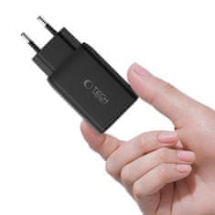 Tech-protect NC45W GaN punjač 2x USB-C 45W, crno
