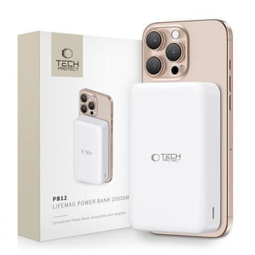Tech-protect PB12 LifeMag MagSafe Power Bank 20000mAh, bijela