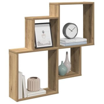 Vidaxl Zidna polica Artisan hrast 80x15x78,5 cm