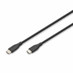 Digitus USB C-C kabel 0,5 m 60 W crni silikonski AK-300341-005-S