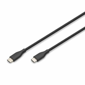 Digitus USB C-C kabel 0,5 m 60 W crni silikonski AK-300341-005-S