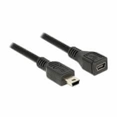 Delock USB produžni kabel Mini B-M Mini B-F 1m crni 82667