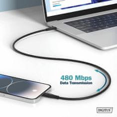 Digitus USB C-C kabel 2m 60W crni silikonski AK-300341-020-S