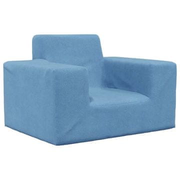 Vidaxl Dječja sofa, plava, mekani pliš