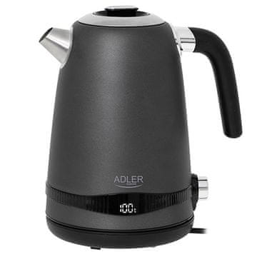 Adler Adler AD 1295 čelično kuhalo, 1.7 L, satenska siva, LCD zaslon, 7 temperatura