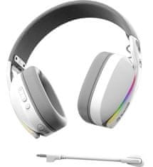 Marvo HG9086W bežične slušalice za igranje, RGB, stereo, bijele