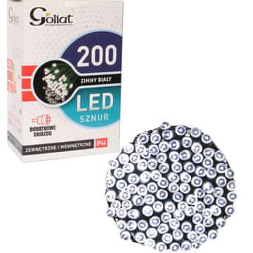 Vanjska božićna svjetla 200 LED, hladno bijela, s dodatnom utičnicom, napajanje iz mreže, 995 cm