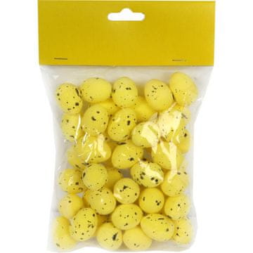 Set od 50 dekorativnih uskrsnih jaja od stiropora, 2,5 cm, boja: žuto