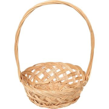 Pletena košara za blagoslov hrane i dekoraciju, 35 cm visoka, 22 cm promjera, 8,5 cm duboka