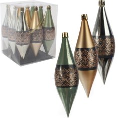 Set od 9 plastičnih ukrasa u obliku ledenica sa šljokicama, 15 cm