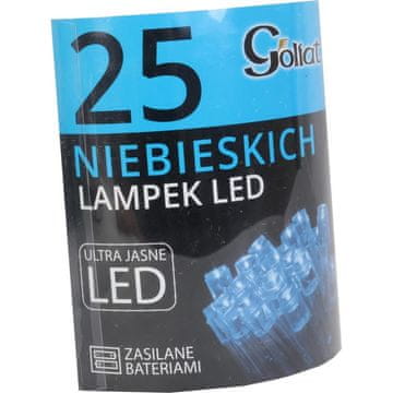 Plave božićne lampice na bateriju s 25 ledica za unutarnju upotrebu