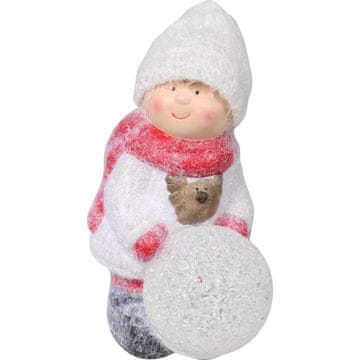 Keramička figurica dječak s kuglom na bateriju, 15,5 cm