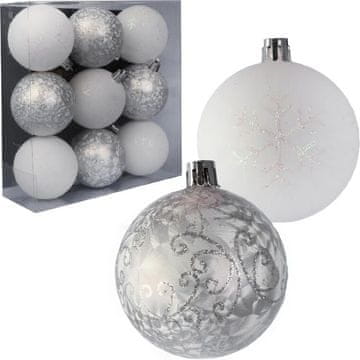 Set od 9 smrznutih plastičnih kuglica sa šljokicama, puderasto ružičasta boja, 6 cm