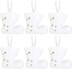 Set od 6 polistirenskih snježnih čizmica 6.5 cm