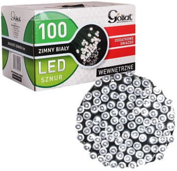 Lampki choinkowe 100 LED unutarnje hladno bijele s dodatnom utičnicom