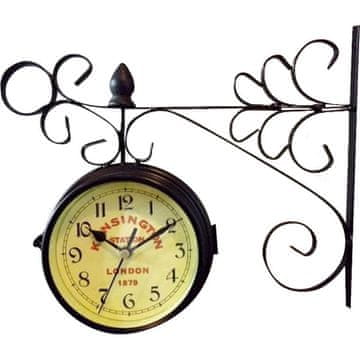 Dvostrani zidni sat na ruci od metaloplastike 30x24 cm