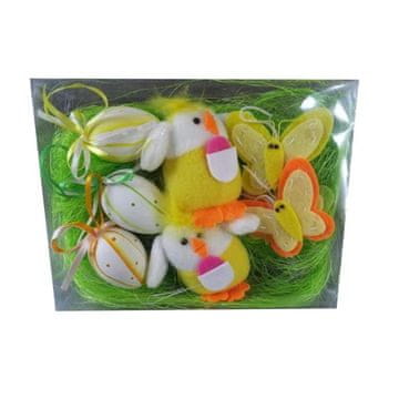Set od 8 uskrsnih ukrasa sa sizalom u kutiji 18x14 cm
