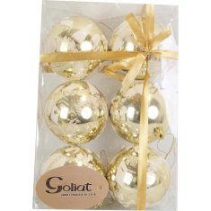 Set od 6 plastičnih kuglica 8 cm s dekorom