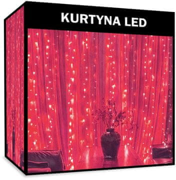 Svjetlosna zavjesa Sople 100 LED crvena s priključkom za spajanje, otporna na vremenske uvjete, vanjska IP44