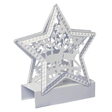Metalna LED božićna zvijezda, mijenja boju, bijela, 13 cm, na baterije