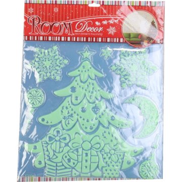 Fluorescentne naljepnice za prozor s motivom božićnog drvca koje svijetle noću - 40x30 cm