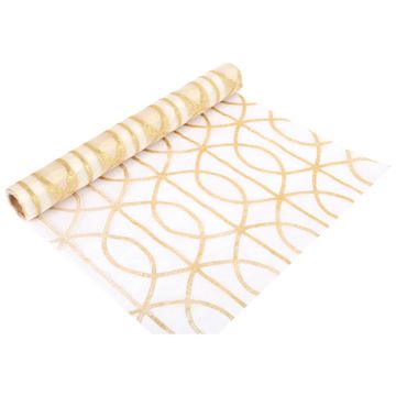 Zlatna organza s šljokicama na špuli 36 cm x 5 m