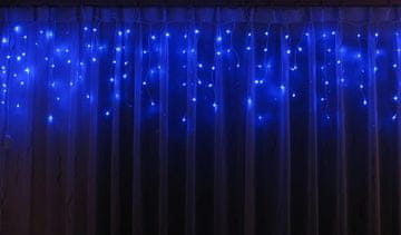 Plava vanjska svjetlosna dekoracija - 100 LED dioda, ukupno, visoko otporna na vremenske uvjete, štedljiva, s grlom - IP44.