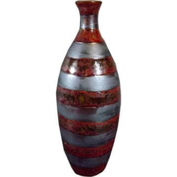 Elegantni kameni vazon s prugama u ciglasto-sivoj boji, 28x11cm