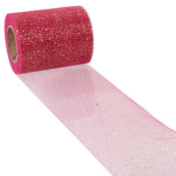 Ružičasta dekorativna organza na špuli, širina 8 cm, duljina 10 m