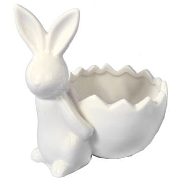 Bijela keramička figurica zeca za Uskrs 14cm