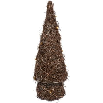Dekorativni božićni bor od šljokica i perlica, 39 cm, smeđa boja