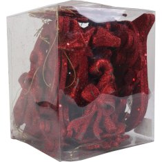 Set od 65 crvenih šljokicastih privjesaka