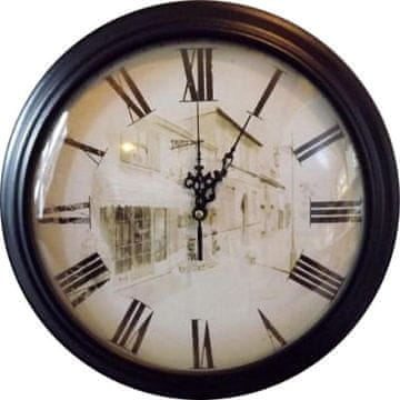 Viseći sat u crnom okviru, oblik zgrade, 34 cm