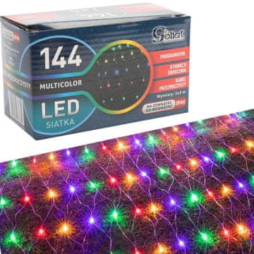 Dekorativna mreža s LED lampicama u više boja 2x2m, za vanjsku i unutarnju upotrebu, 220V