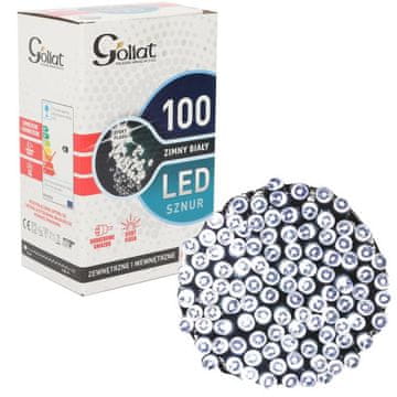 Set od 100 LED božićnih lampica, hladno bijela, s efektom bljeska i dodatnom utičnicom, vodootporno (IP44)