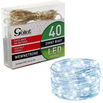 Gipke LED lampice na baterije - hladno bijela - 40 komada na žici za uređenje interijera