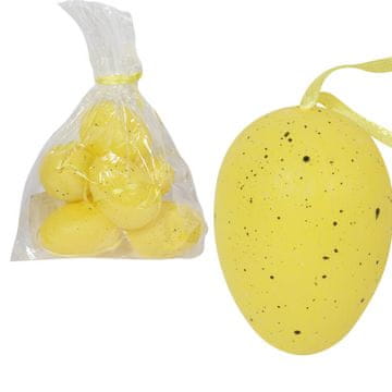 Jajka plastična nakapana kao vješalice, set od 6 komada, 6 cm, žuta