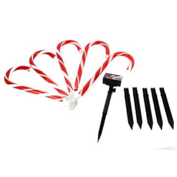 Set od 5 solarnih led svjetlećih štapića za vrt, toplo bijela boja