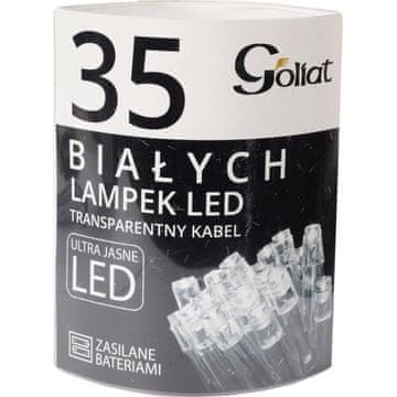 Božićne LED lampice, 35 komada, hladno bijela, na baterije 2xAA (baterije nisu uključene) - za unutarnju upotrebu